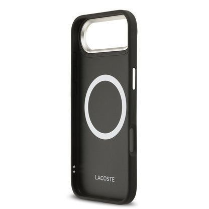 Apple iPhone 17 Air Kılıf Lacoste Orjinal Lisanslı M-safe Şarj Özellikli Champs Elysees PU Deri Tasarımlı Kapak