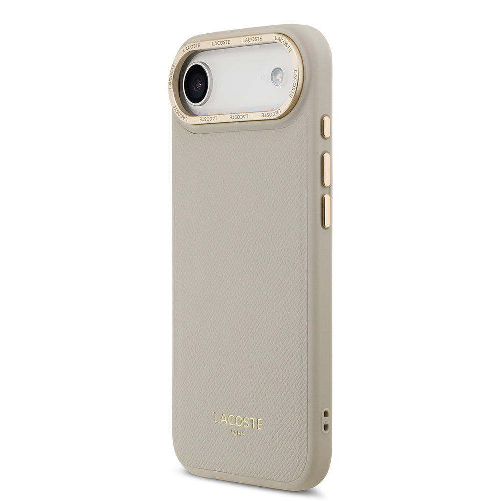 Apple iPhone 17 Air Kılıf Lacoste Orjinal Lisanslı M-safe Şarj Özellikli Champs Elysees PU Deri Tasarımlı Kapak