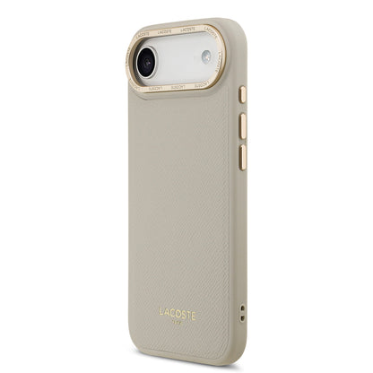 Apple iPhone 17 Air Kılıf Lacoste Orjinal Lisanslı M-safe Şarj Özellikli Champs Elysees PU Deri Tasarımlı Kapak