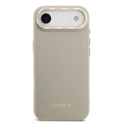 Apple iPhone 17 Air Kılıf Lacoste Orjinal Lisanslı M-safe Şarj Özellikli Champs Elysees PU Deri Tasarımlı Kapak