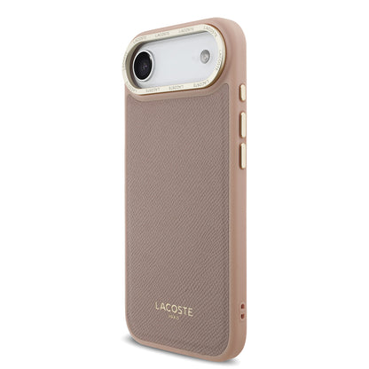 Apple iPhone 17 Air Kılıf Lacoste Orjinal Lisanslı M-safe Şarj Özellikli Champs Elysees PU Deri Tasarımlı Kapak