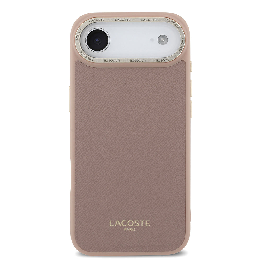 Apple iPhone 17 Air Kılıf Lacoste Orjinal Lisanslı M-safe Şarj Özellikli Champs Elysees PU Deri Tasarımlı Kapak