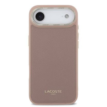Apple iPhone 17 Air Kılıf Lacoste Orjinal Lisanslı M-safe Şarj Özellikli Champs Elysees PU Deri Tasarımlı Kapak