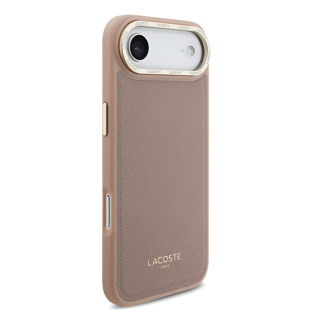 Apple iPhone 17 Air Kılıf Lacoste Orjinal Lisanslı M-safe Şarj Özellikli Champs Elysees PU Deri Tasarımlı Kapak