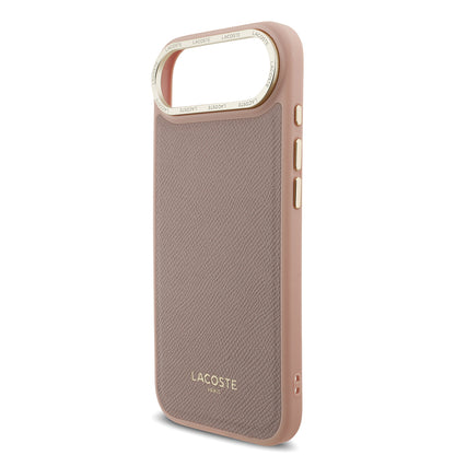 Apple iPhone 17 Air Kılıf Lacoste Orjinal Lisanslı M-safe Şarj Özellikli Champs Elysees PU Deri Tasarımlı Kapak