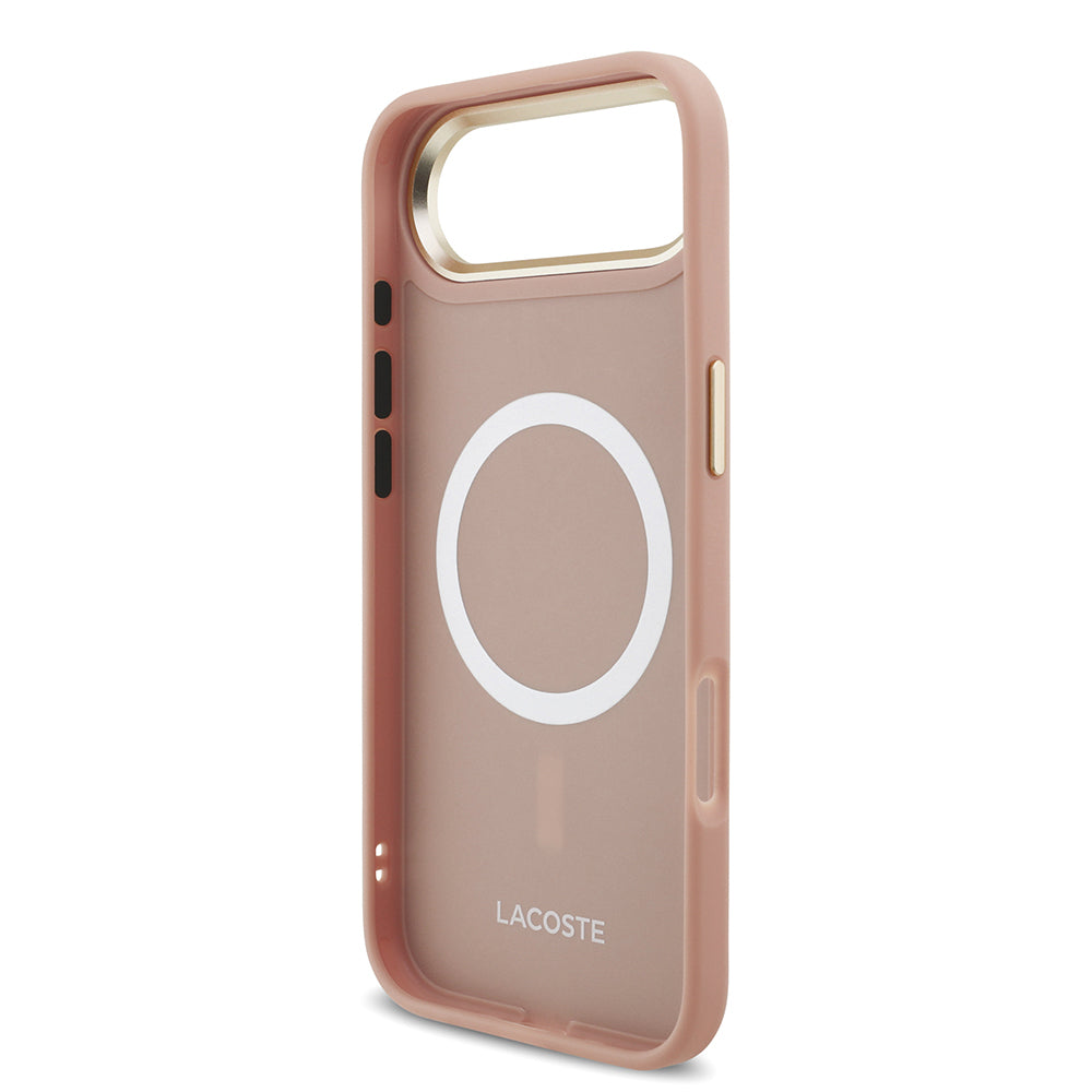 Apple iPhone 17 Air Kılıf Lacoste Orjinal Lisanslı M-safe Şarj Özellikli Champs Elysees PU Deri Tasarımlı Kapak