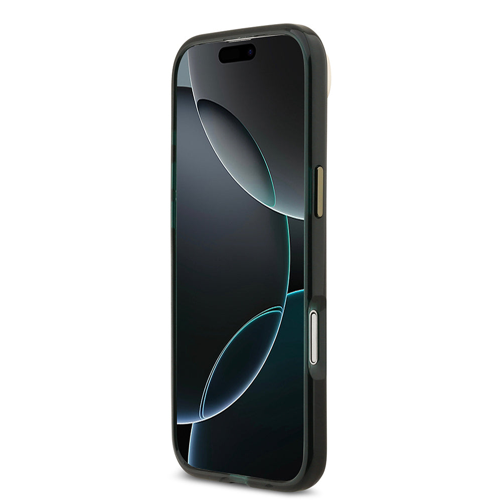 Apple iPhone 17 Air Kılıf Lacoste Orjinal Lisanslı M-safe Şarj Özellikli Gold Timsah Logolu Buzlu Kapak