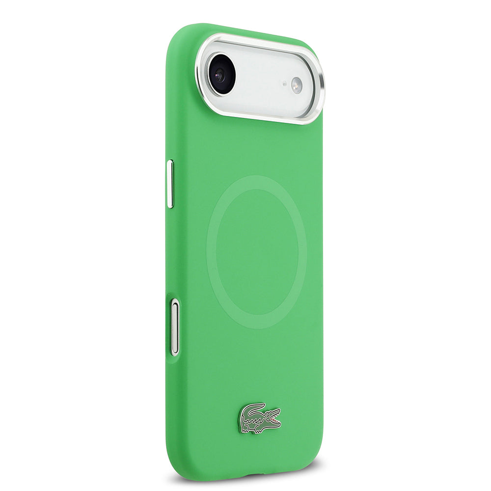 Apple iPhone 17 Air Kılıf Lacoste Orjinal Lisanslı M-safe Şarj Özellikli İkonik Logolu Metal Kamera Çerçeveli Silikon Kapak