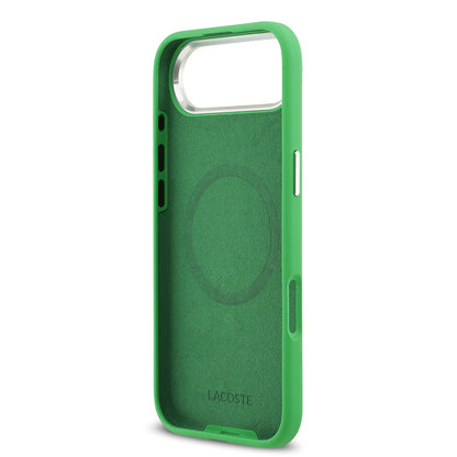 Apple iPhone 17 Air Kılıf Lacoste Orjinal Lisanslı M-safe Şarj Özellikli İkonik Logolu Metal Kamera Çerçeveli Silikon Kapak
