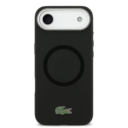Apple iPhone 17 Air Kılıf Lacoste Orjinal Lisanslı M-safe Şarj Özellikli İkonik Logolu Metal Kamera Çerçeveli Silikon Kapak