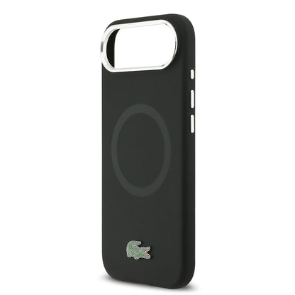 Apple iPhone 17 Air Kılıf Lacoste Orjinal Lisanslı M-safe Şarj Özellikli İkonik Logolu Metal Kamera Çerçeveli Silikon Kapak