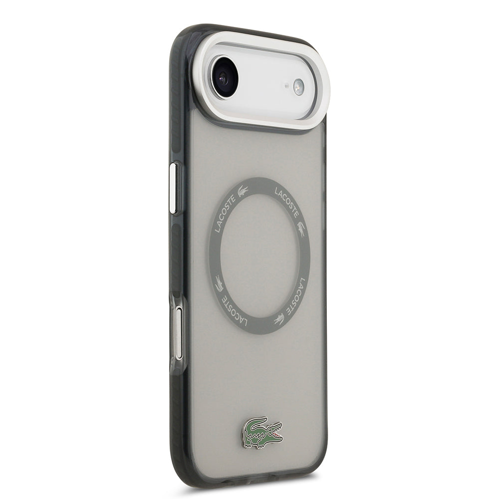Apple iPhone 17 Air Kılıf Lacoste Orjinal Lisanslı M-safe Şarj Özellikli İkonik Timsah Logolu Buzlu Kapak