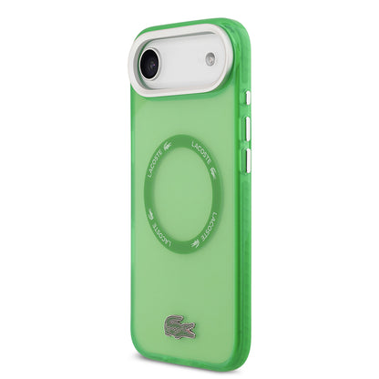Apple iPhone 17 Air Kılıf Lacoste Orjinal Lisanslı M-safe Şarj Özellikli İkonik Timsah Logolu Buzlu Kapak