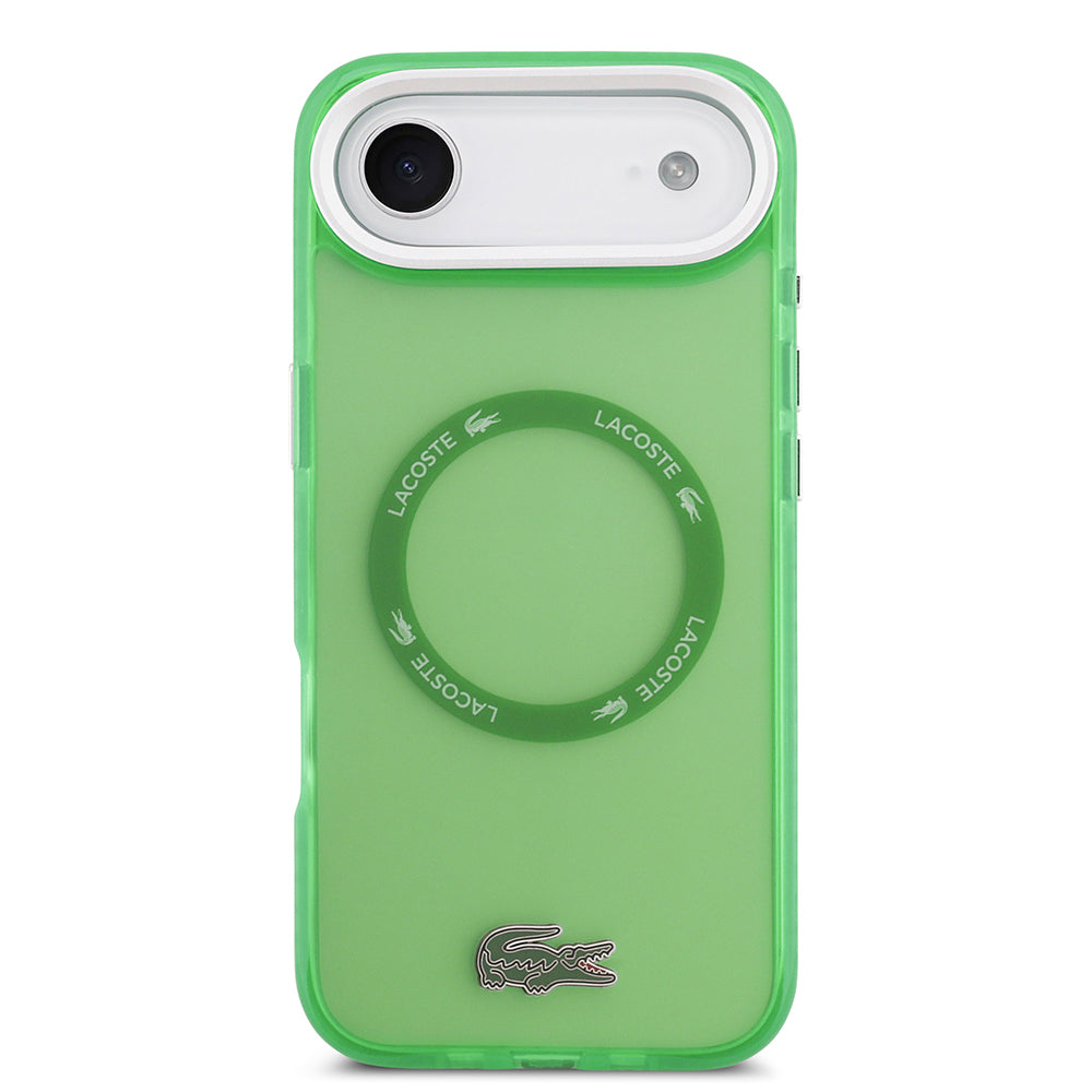 Apple iPhone 17 Air Kılıf Lacoste Orjinal Lisanslı M-safe Şarj Özellikli İkonik Timsah Logolu Buzlu Kapak