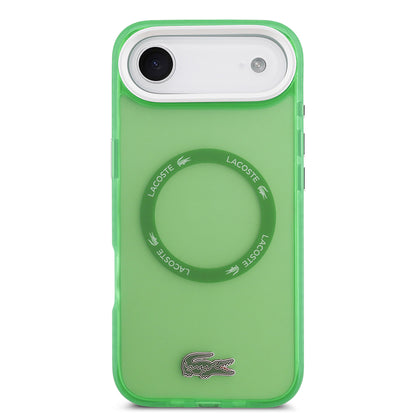 Apple iPhone 17 Air Kılıf Lacoste Orjinal Lisanslı M-safe Şarj Özellikli İkonik Timsah Logolu Buzlu Kapak