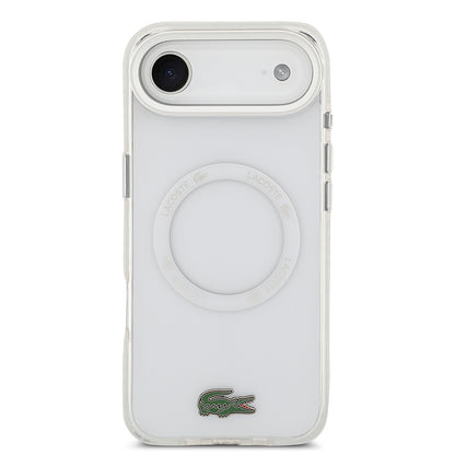 Apple iPhone 17 Air Kılıf Lacoste Orjinal Lisanslı M-safe Şarj Özellikli İkonik Timsah Logolu Buzlu Kapak