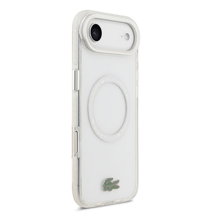 Apple iPhone 17 Air Kılıf Lacoste Orjinal Lisanslı M-safe Şarj Özellikli İkonik Timsah Logolu Buzlu Kapak