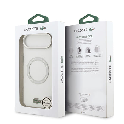 Apple iPhone 17 Air Kılıf Lacoste Orjinal Lisanslı M-safe Şarj Özellikli İkonik Timsah Logolu Buzlu Kapak