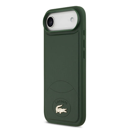 Apple iPhone 17 Air Kılıf Lacoste Orjinal Lisanslı M-safe Şarj Özellikli PU Deri Tasarımlı Metal Logolu Kapak