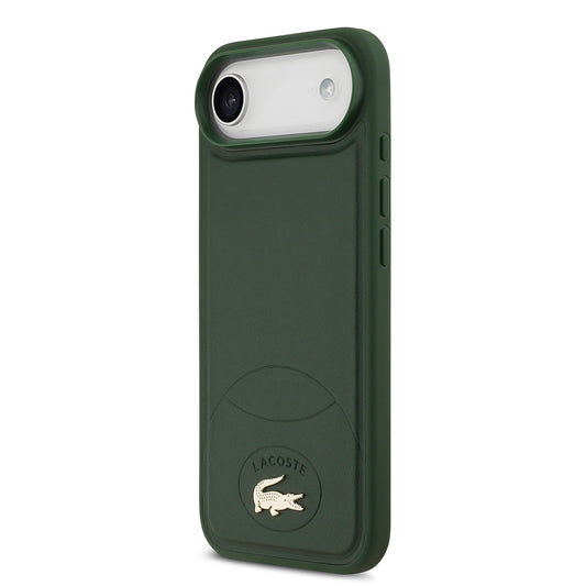 Apple iPhone 17 Air Kılıf Lacoste Orjinal Lisanslı M-safe Şarj Özellikli PU Deri Tasarımlı Metal Logolu Kapak