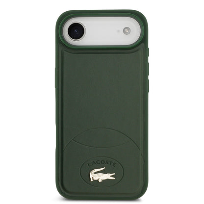 Apple iPhone 17 Air Kılıf Lacoste Orjinal Lisanslı M-safe Şarj Özellikli PU Deri Tasarımlı Metal Logolu Kapak