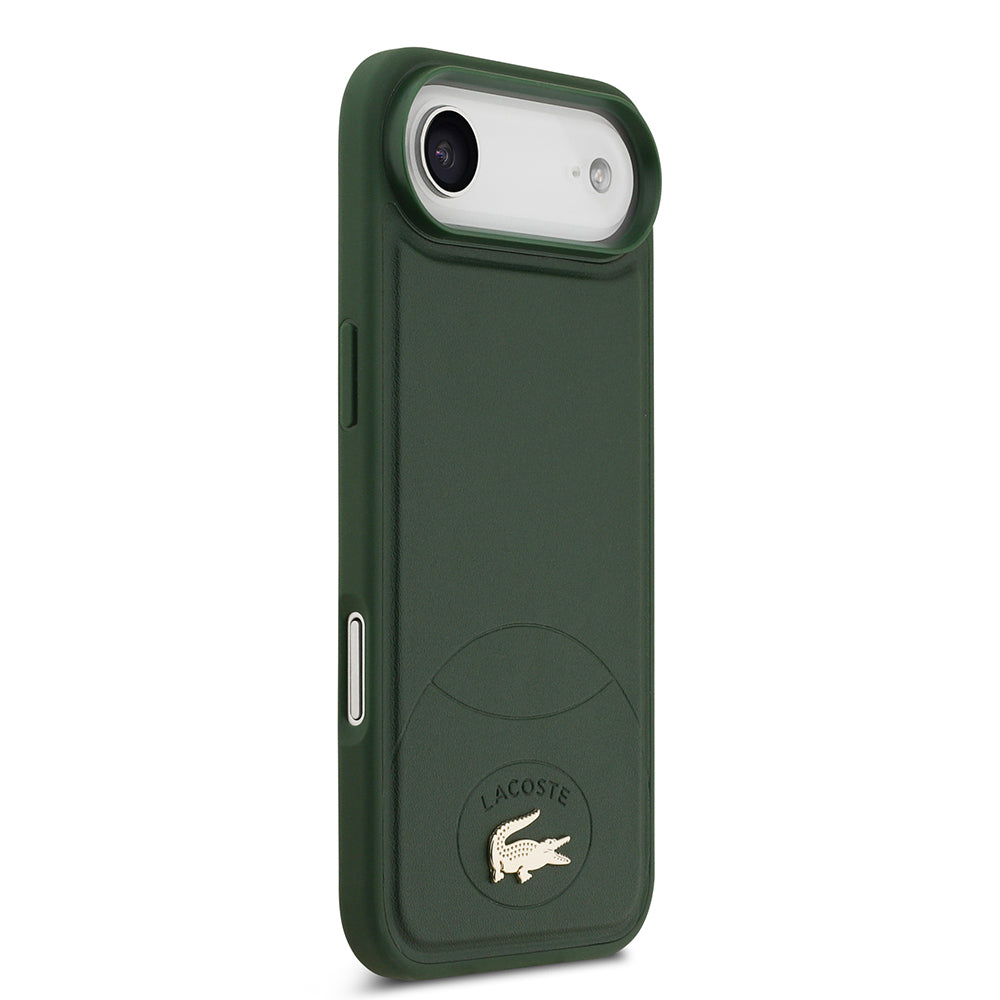 Apple iPhone 17 Air Kılıf Lacoste Orjinal Lisanslı M-safe Şarj Özellikli PU Deri Tasarımlı Metal Logolu Kapak