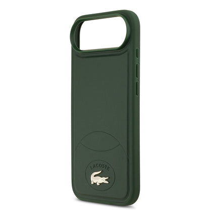 Apple iPhone 17 Air Kılıf Lacoste Orjinal Lisanslı M-safe Şarj Özellikli PU Deri Tasarımlı Metal Logolu Kapak