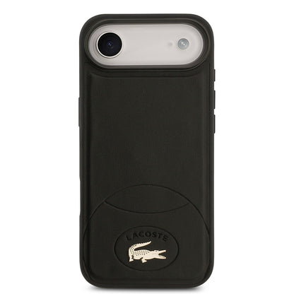 Apple iPhone 17 Air Kılıf Lacoste Orjinal Lisanslı M-safe Şarj Özellikli PU Deri Tasarımlı Metal Logolu Kapak