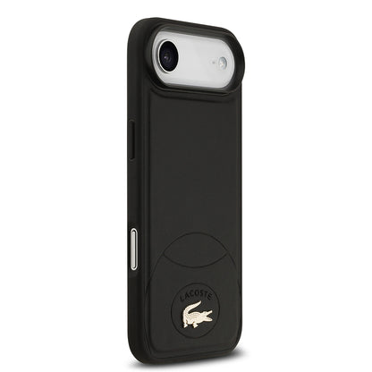 Apple iPhone 17 Air Kılıf Lacoste Orjinal Lisanslı M-safe Şarj Özellikli PU Deri Tasarımlı Metal Logolu Kapak
