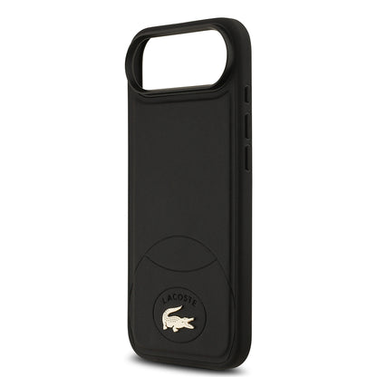 Apple iPhone 17 Air Kılıf Lacoste Orjinal Lisanslı M-safe Şarj Özellikli PU Deri Tasarımlı Metal Logolu Kapak