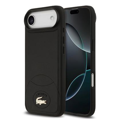 Apple iPhone 17 Air Kılıf Lacoste Orjinal Lisanslı M-safe Şarj Özellikli PU Deri Tasarımlı Metal Logolu Kapak