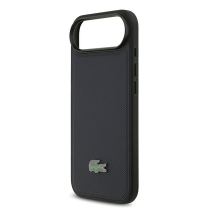 Apple iPhone 17 Air Kılıf Lacoste Orjinal Lisanslı M-safe Şarj Özellikli PU Pike Desenli Metal Logolu Kartlıklı Kapak