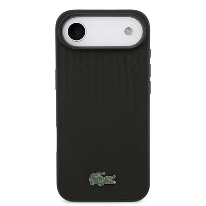 Apple iPhone 17 Air Kılıf Lacoste Orjinal Lisanslı M-safe Şarj Özellikli PU Pike Desenli Metal Logolu Kartlıklı Kapak