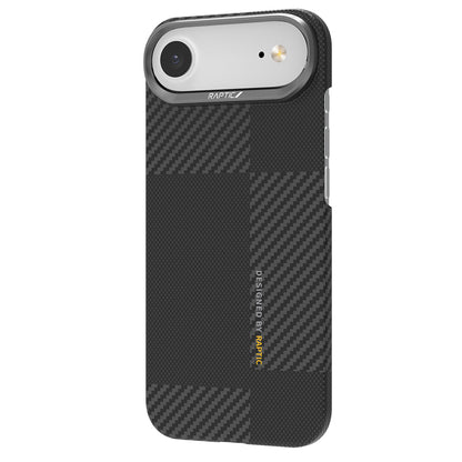 Apple iPhone 17 Air Kılıf M-safe Şarj Özellikli 600D Metal Kamera Çerçeveli Raptic Aramid Fiber Geotik Serisi Kapak