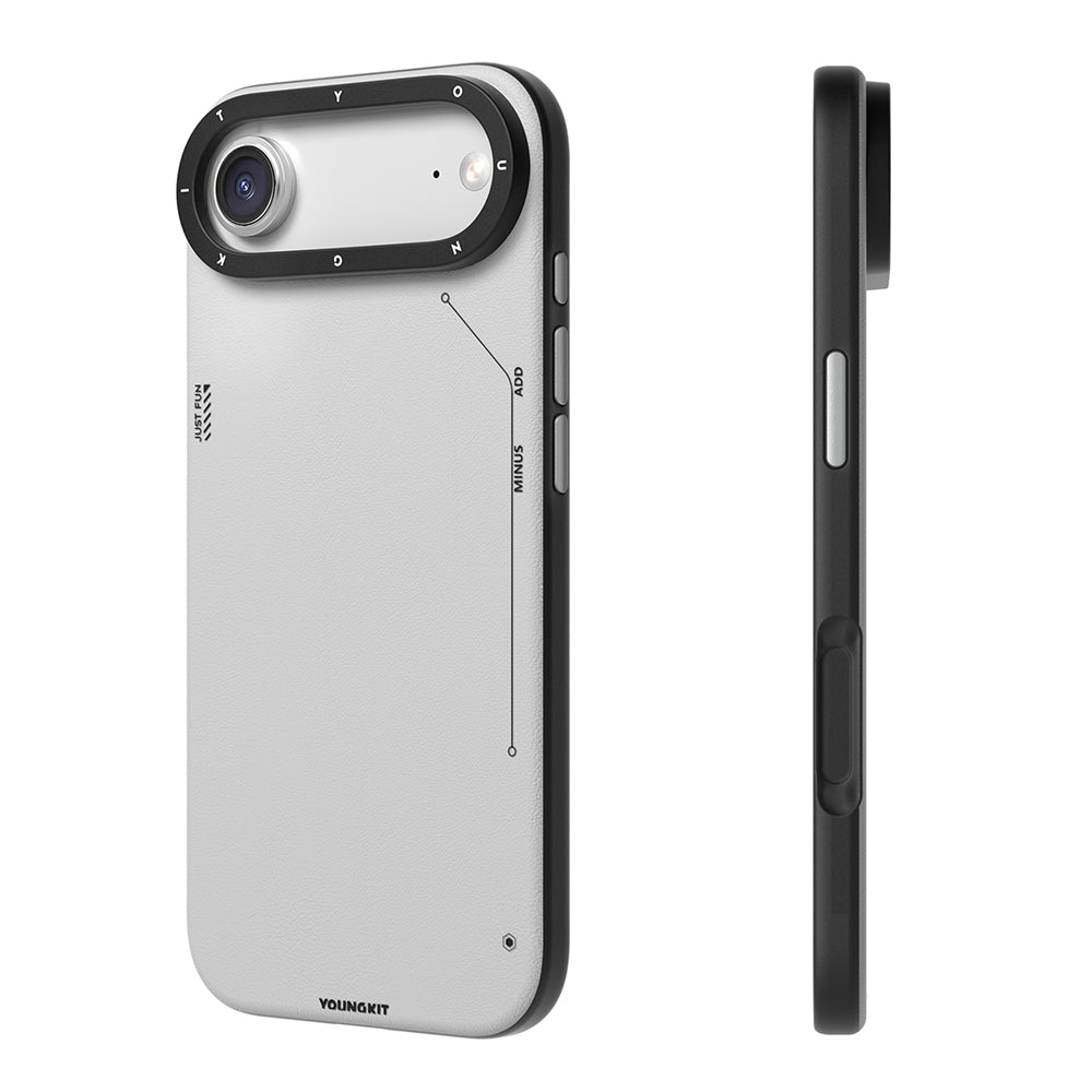 Apple iPhone 17 Air Kılıf M-safe Şarj Özellikli Basit Mat Deri Desenli Youngkit Tech Fashion Serisi Kapak