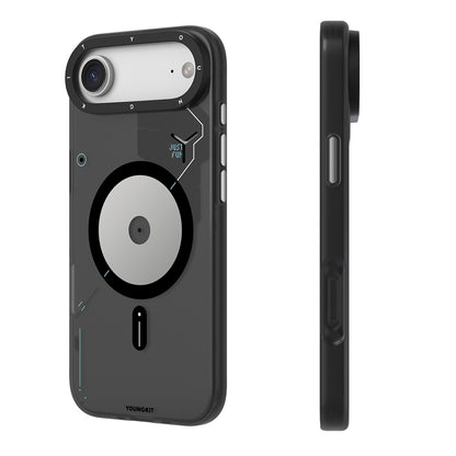 Apple iPhone 17 Air Kılıf M-safe Şarj Özellikli Disk Desenli Youngkit Disc Battle Kapak