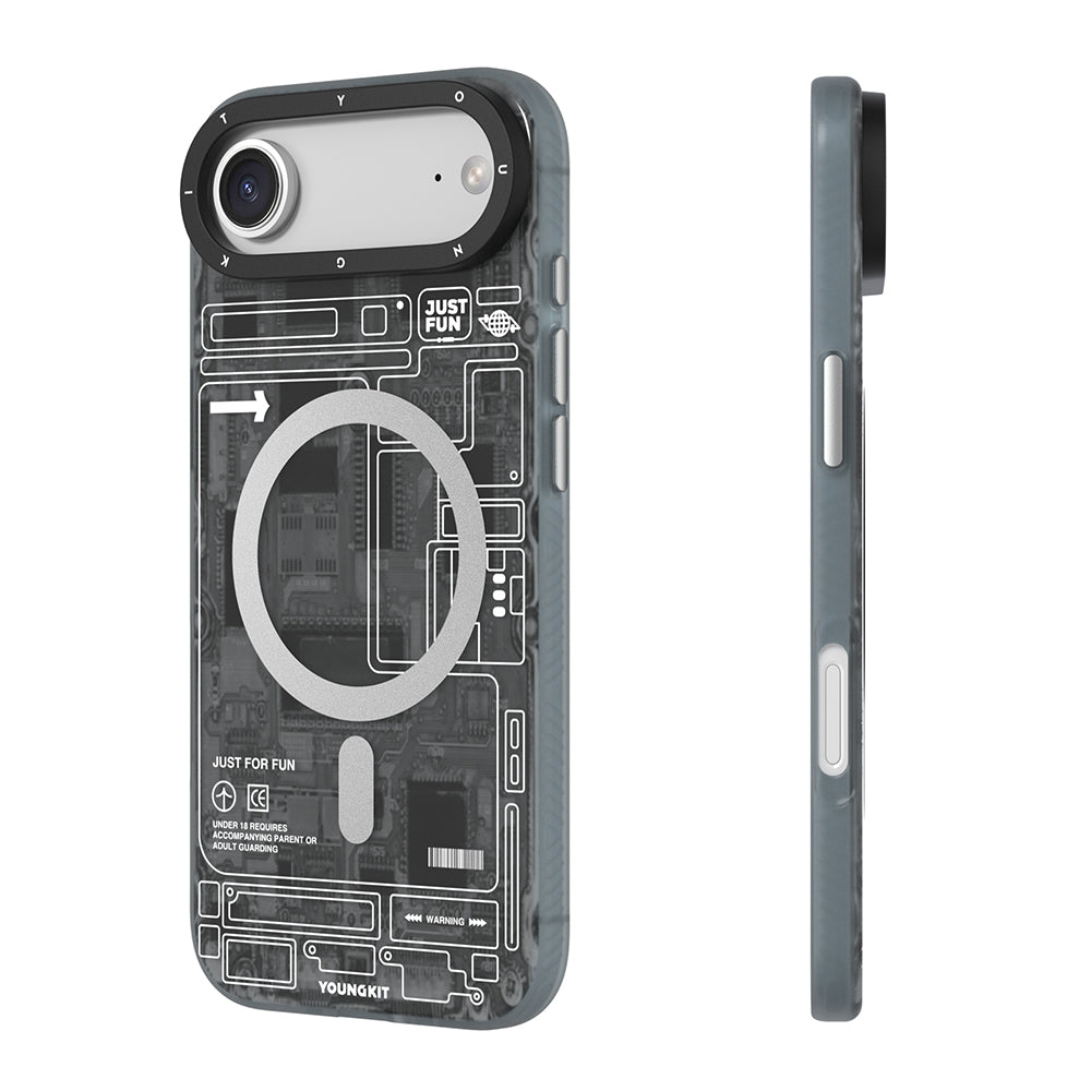 Apple iPhone 17 Air Kılıf M-safe Şarj Özellikli Kamera Denetim Butonlu Youngkit Technology Serisi Kapak