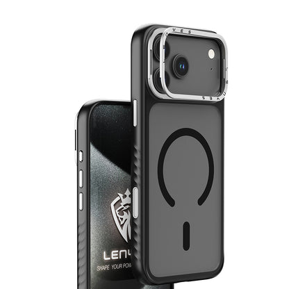 Apple iPhone 17 Air Kılıf M-safe Şarj Özellikli Metal Kamera Standlı Lenyes CK226 PC Kapak