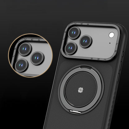 Apple iPhone 17 Air Kılıf M-safe Şarj Özellikli Metal Standlı Lenyes CK225 Kapak