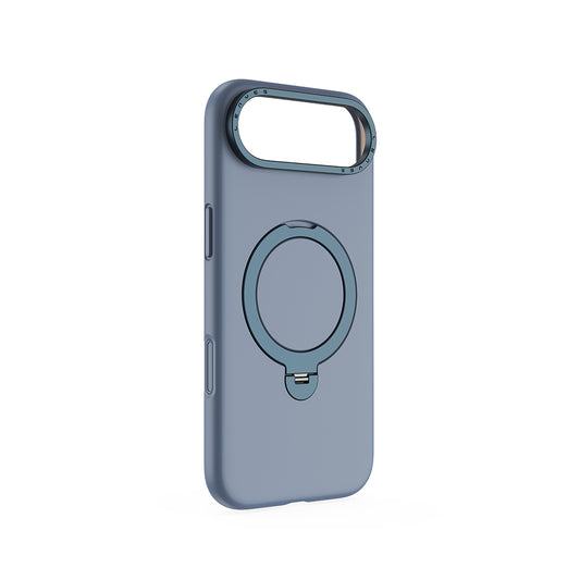 Apple iPhone 17 Air Kılıf M-safe Şarj Özellikli Metal Standlı Sıvı Silikon Lenyes CK223 Kapak