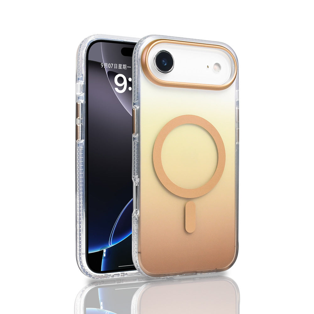 Apple iPhone 17 Air Kılıf M-safe Şarj Özellikli Transparan Renk Geçişli Zore Toros Kapak