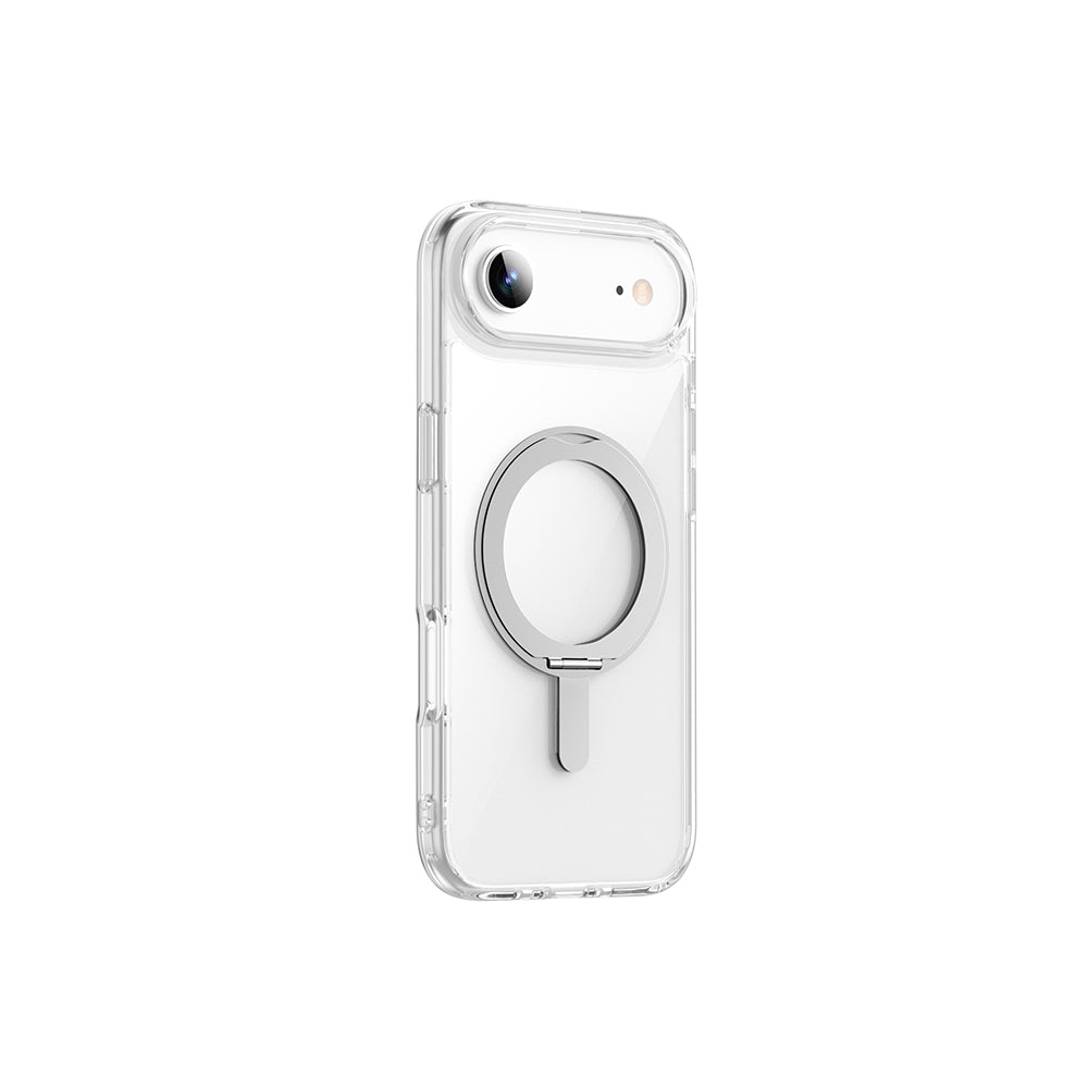Apple iPhone 17 Air Kılıf M-safe Şarj Özellikli Wiwu MCC-201 iShield Ultra Serisi Standlı Crystal Sert PC Kapak