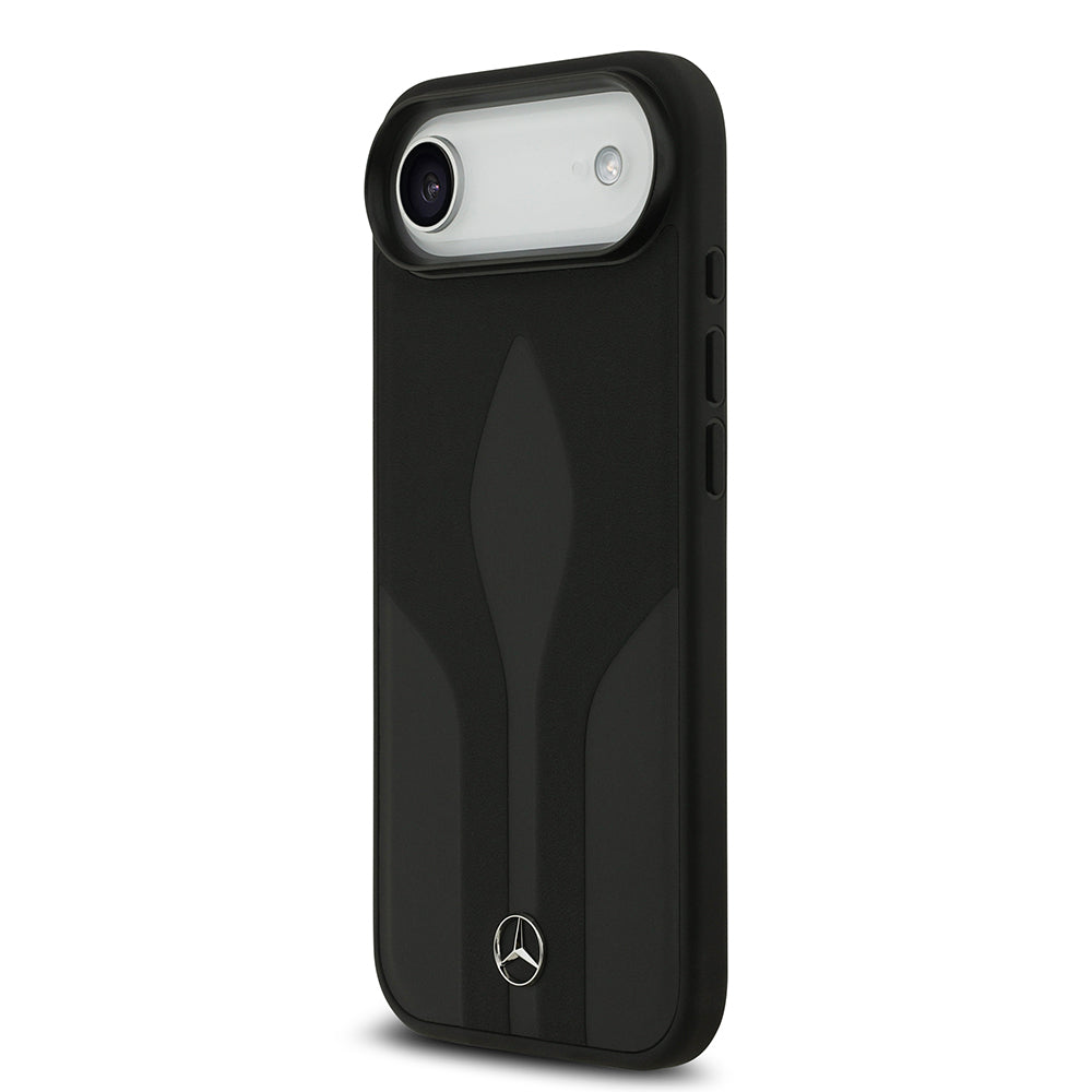 Apple iPhone 17 Air Kılıf Mercedes Benz Orjinal Lisanslı M-safe Şarj Özellikli Dokulu Desenli Deri Kapak