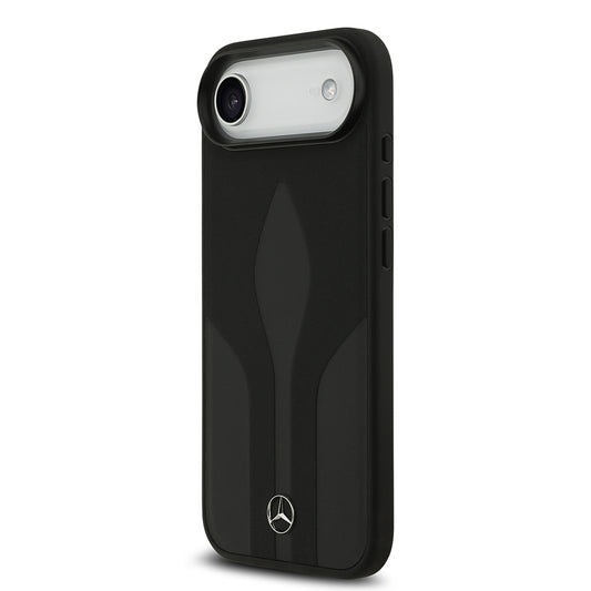 Apple iPhone 17 Air Kılıf Mercedes Benz Orjinal Lisanslı M-safe Şarj Özellikli Dokulu Desenli Deri Kapak