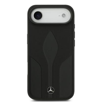 Apple iPhone 17 Air Kılıf Mercedes Benz Orjinal Lisanslı M-safe Şarj Özellikli Dokulu Desenli Deri Kapak