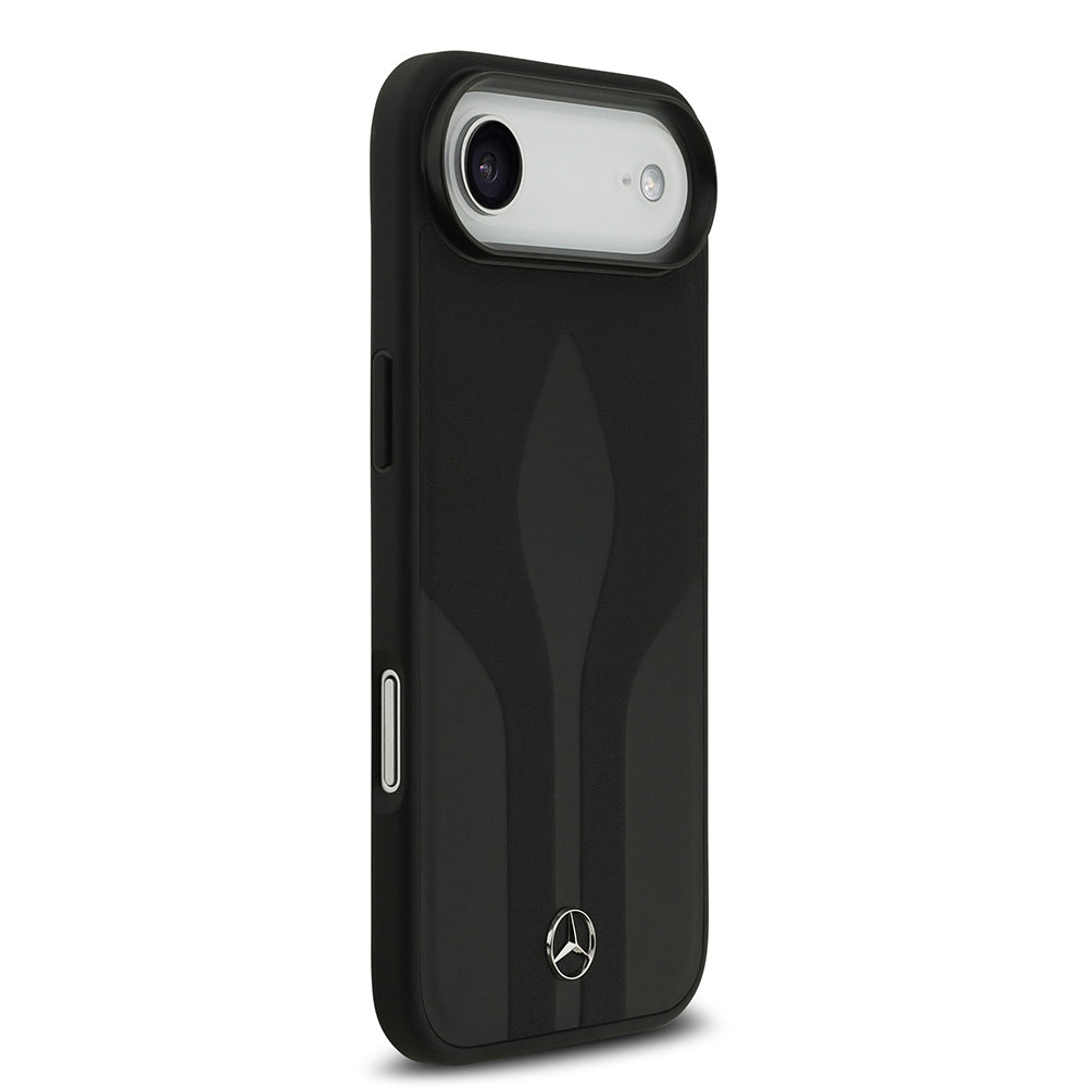 Apple iPhone 17 Air Kılıf Mercedes Benz Orjinal Lisanslı M-safe Şarj Özellikli Dokulu Desenli Deri Kapak