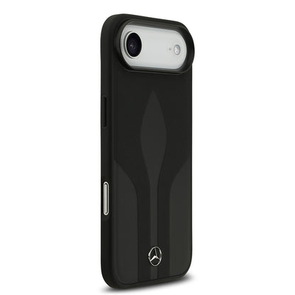 Apple iPhone 17 Air Kılıf Mercedes Benz Orjinal Lisanslı M-safe Şarj Özellikli Dokulu Desenli Deri Kapak
