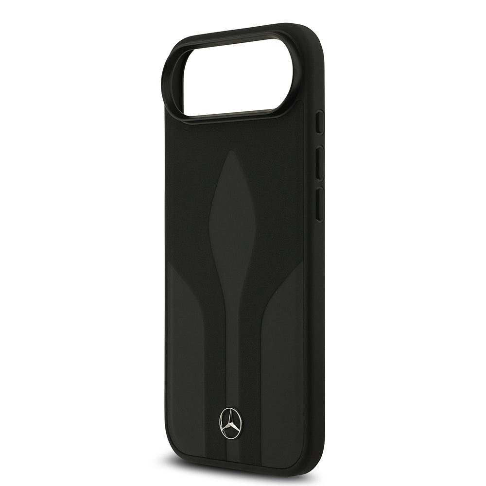 Apple iPhone 17 Air Kılıf Mercedes Benz Orjinal Lisanslı M-safe Şarj Özellikli Dokulu Desenli Deri Kapak