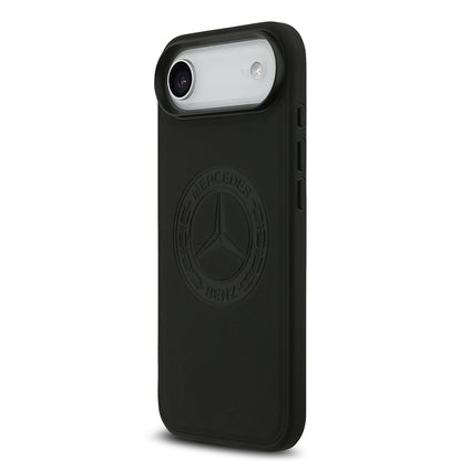 Apple iPhone 17 Air Kılıf Mercedes Benz Orjinal Lisanslı M-safe Şarj Özellikli Hakiki Deri Nostaljik Yıldız Dizayn Kapak
