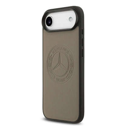 Apple iPhone 17 Air Kılıf Mercedes Benz Orjinal Lisanslı M-safe Şarj Özellikli Hakiki Deri Nostaljik Yıldız Dizayn Kapak